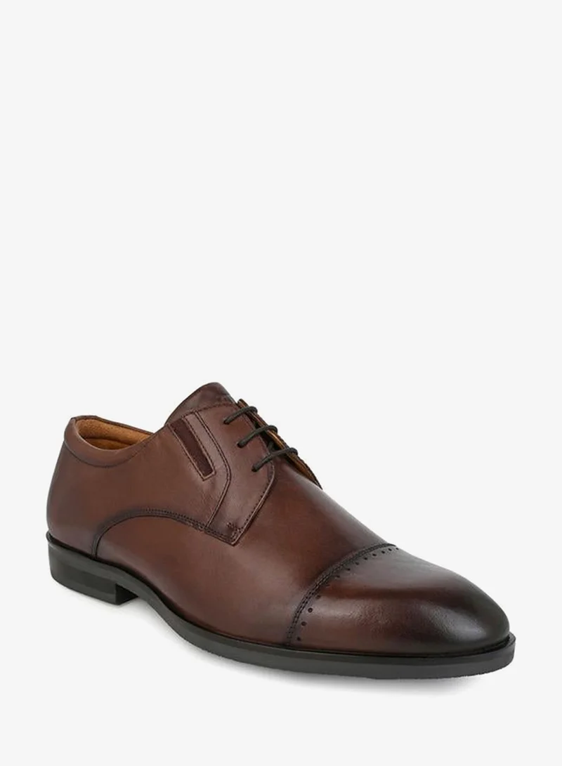 DUCHINI Men Leather Lace-Up Derby Shoes