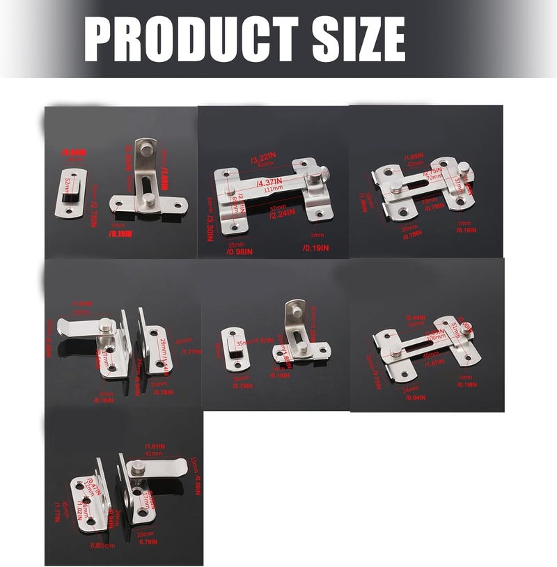 Double Pack Rustproof Door Clip High Density Security Security Home Work Sliding Entry Animal Enclosure Slide Gate Safety - Image 4