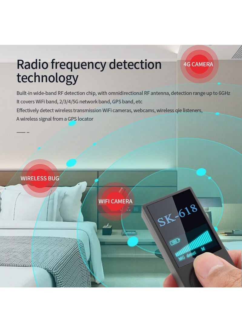 Hidden Camera Detectors, Anti-Spy Detector, GPS Tracking Detector, Bug Detector, RF Signal Detector, Listening Device Detector, Camera Scanner, Hidden Device Detector for Trave,Car,Hotel,Home,Office