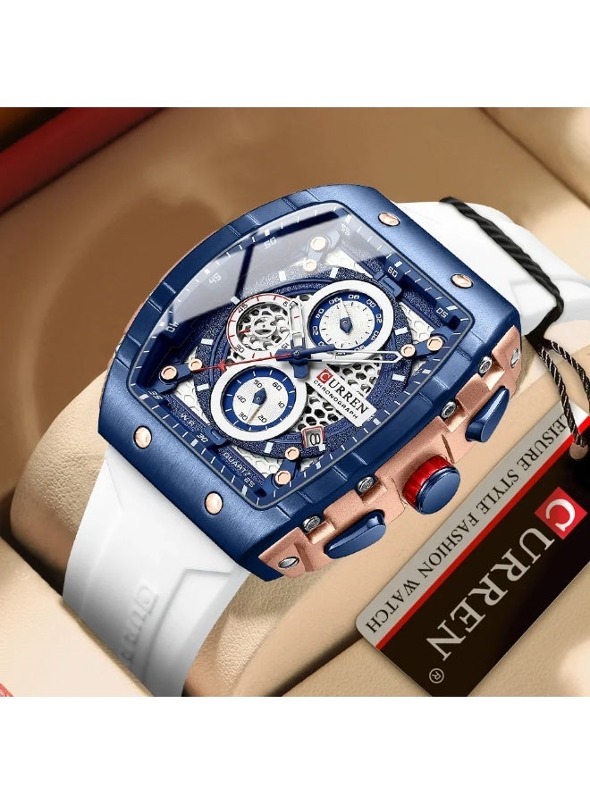 CURREN High-end men's six-pin quartz watch with strap, men's stylish sports watch - Image 3