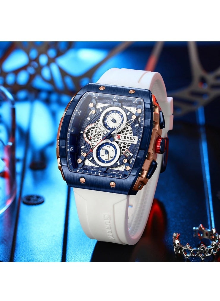 CURREN High-end men's six-pin quartz watch with strap, men's stylish sports watch - Image 2