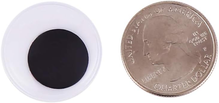 Decora 500 Pieces 25mm Plastic Wiggle Eyes Self-Adhesive Googly Eyes for Scrapbooking DIY Crafts Doll Masking Supply - Image 2