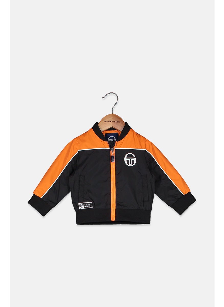 Sergio Tacchini Toddlers Boys Brand Logo Jacket, Black and Orange  - Image 1