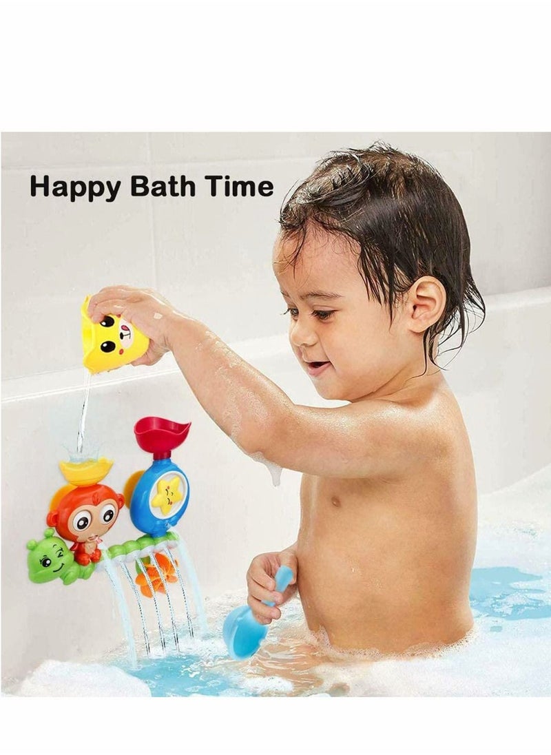 Y&D - Bath Toys for Toddlers Age 1 2 3 Year Old Girl Boy, Preschool New Born Baby Bathtub Water Toys, Durable Interactive Multicolored Infant Toy, Lovely Monkey Caterpillar, Strong Suction Cups - Image 1