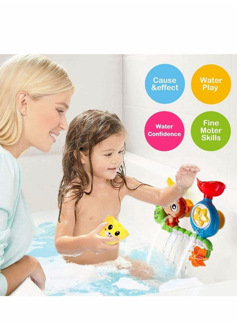 Y&D - Bath Toys for Toddlers Age 1 2 3 Year Old Girl Boy, Preschool New Born Baby Bathtub Water Toys, Durable Interactive Multicolored Infant Toy, Lovely Monkey Caterpillar, Strong Suction Cups - Image 1