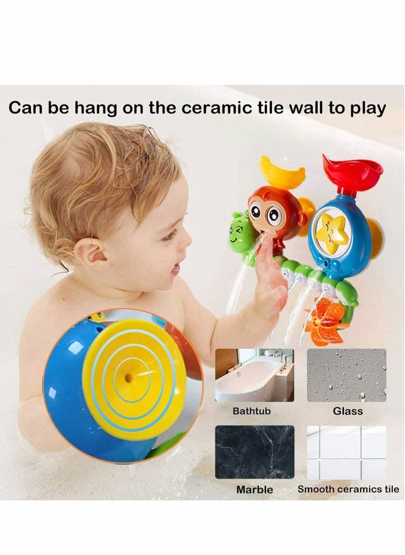 Y&D - Bath Toys for Toddlers Age 1 2 3 Year Old Girl Boy, Preschool New Born Baby Bathtub Water Toys, Durable Interactive Multicolored Infant Toy, Lovely Monkey Caterpillar, Strong Suction Cups - Image 1