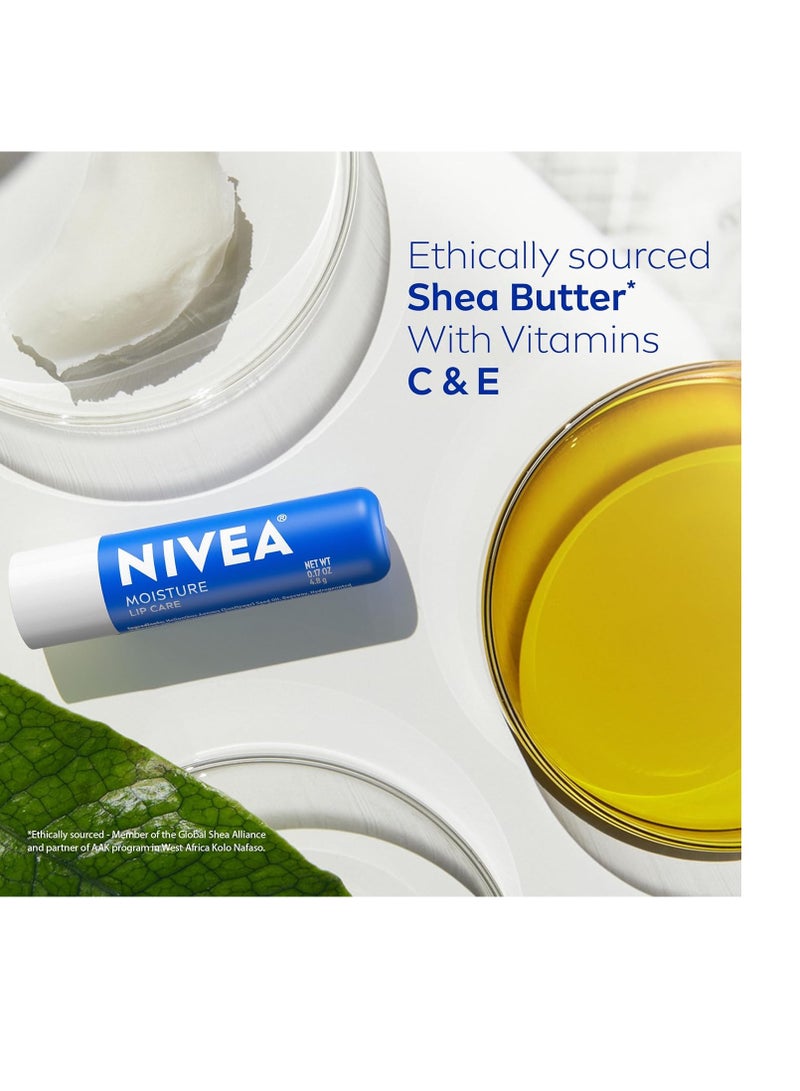 Nivea مجموعة العناية بالبشرة الأساسية من نيفيا، كريم يد مرطب غني بزيت اللوز وزبدة الشيا، أنبوب 2.6 أونصة (عبوة من 2) + بلسم شفاه مرطب، 0.17 أونصة (عبوة من 2) - Image 2