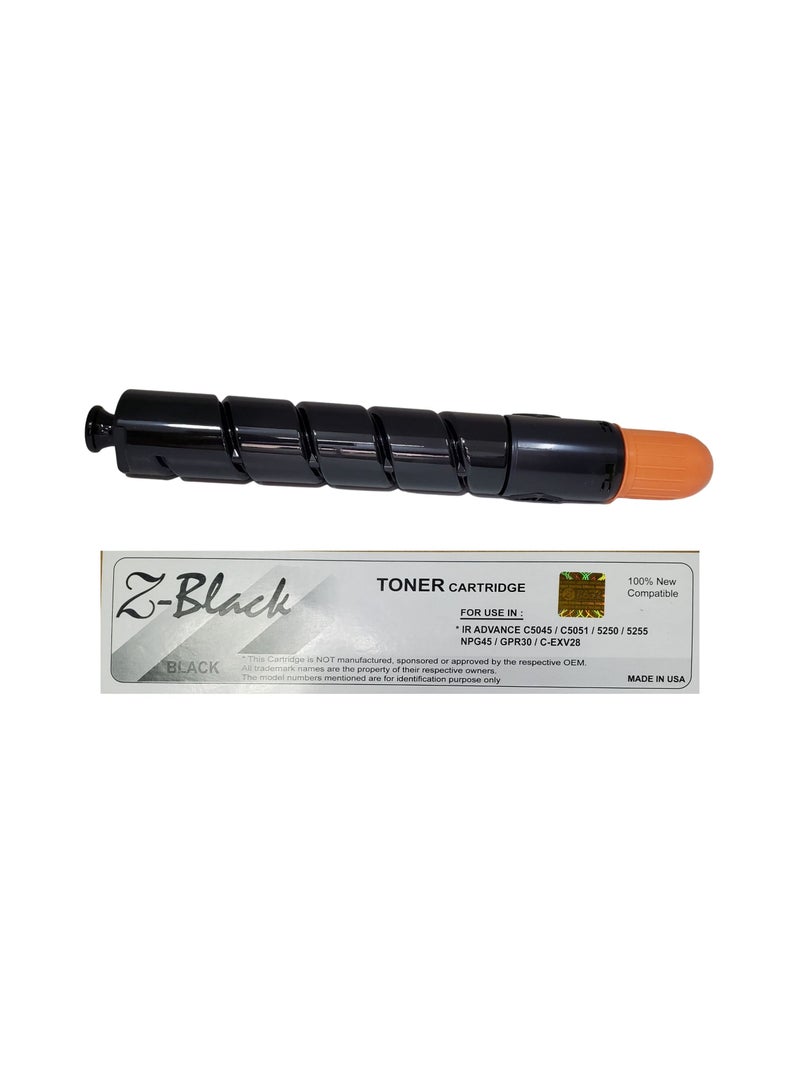 Z-Black Compatible Toner Cartridge for Canon IR Advance C-5045 / 5051 / 5250 / 5255 / NPG45 / GPR30 / C-EXV28 (BLACK) - Image 1
