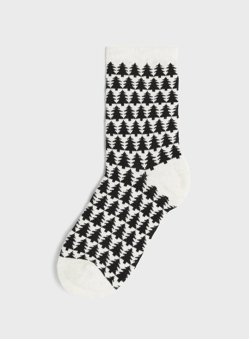 اتش اند ام Printed Crew Socks