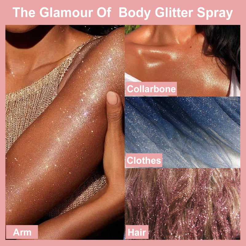 Boko بخاخ بريق الجسم بوكو، 60 مل بخاخ بريق فضي هولوجرافي للجسم والشعر والملابس، سريع الجفاف وطويل الأمد، بخاخ بريق للجسم لملحقات هالوين وعيد الميلاد والحفلات - Image 5