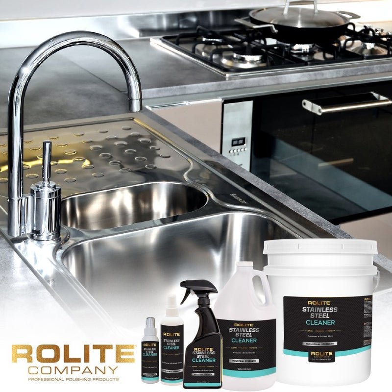 Rolite Stainless Steel Cleaner (4 fl. oz.) for a Protective, Streak-Free Shine That Removes Dirt, Grime, Residue, Water Spots & Fingerprints - Image 2