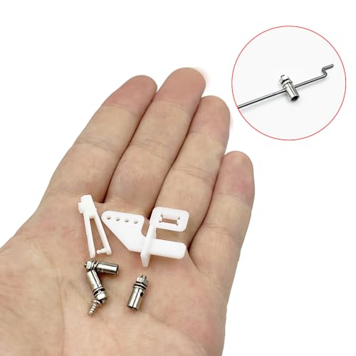 URIMPAVIDO 10PCS 12 x 200mm Pushrod with 10PCS 13mm Adjustable Pushrod Connector Linkage Stopper 10PCS Micro Control Horns with Clevis for RC Airplane Helicopter Plane Boat DIY Model Toy Replacement Parts - Image 5