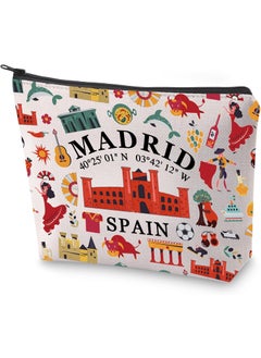 BLUPARK BLUPARK Spanish Mom Cosmetic Bag Madrid Souvenir Gift Madrid Spain Travel Makeup Bag Spain Lover Gift (Madrid) 
