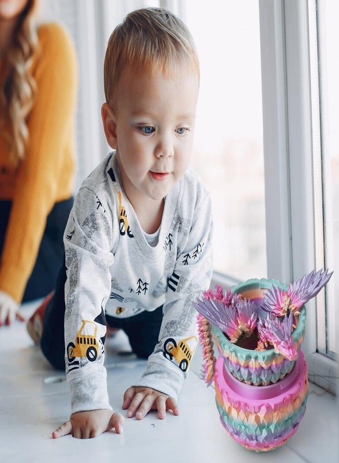 AUMEILLER 3D Printed Dragon,Easter Eggs,Easter Basket Stuffers for Teens,Articulated Winged Dragon,Executive Desk Toys for Kids,Easter Gifts for Kids(Rainbow) - Image 5