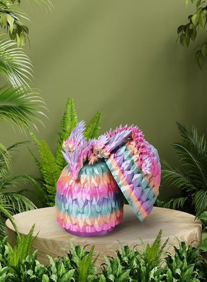 AUMEILLER 3D Printed Dragon,Easter Eggs,Easter Basket Stuffers for Teens,Articulated Winged Dragon,Executive Desk Toys for Kids,Easter Gifts for Kids(Rainbow) - Image 4