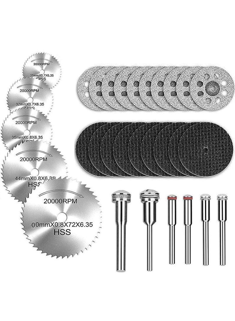 DIY Crafts DIY Crafts Pack of 70 Pcs Kit MultiCombo Kit Tool Cutting Wheels Diamond Cutting Wheels and Resin Cutting Off WheelsMandrels HSS Circular Saw Blades18ShaPack of 70 Pcs Kit MultiCombo Kit  - Image 1