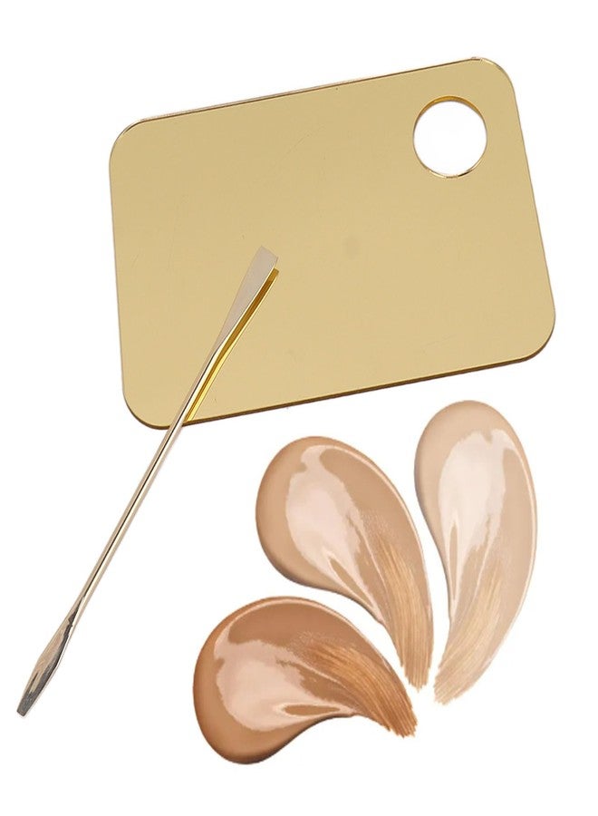 Srliya Gold Makeup Mixing Palette Acrylic Palette with Spatula for Mixing Makeup Cream Nail Art - Image 4