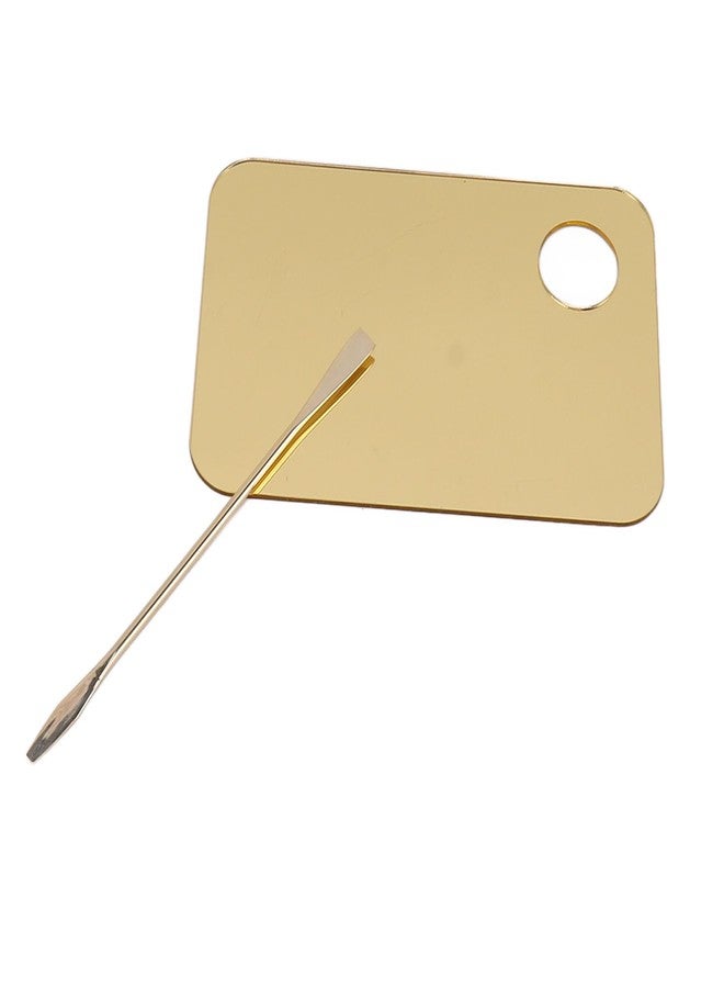 Srliya Gold Makeup Mixing Palette Acrylic Palette with Spatula for Mixing Makeup Cream Nail Art - Image 5