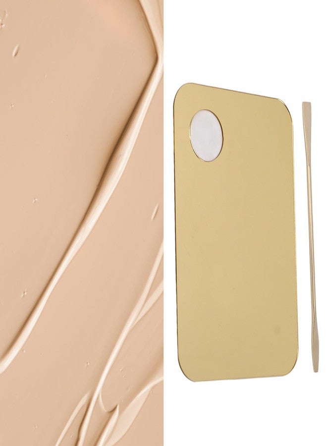 Srliya Gold Makeup Mixing Palette Acrylic Palette with Spatula for Mixing Makeup Cream Nail Art - Image 2