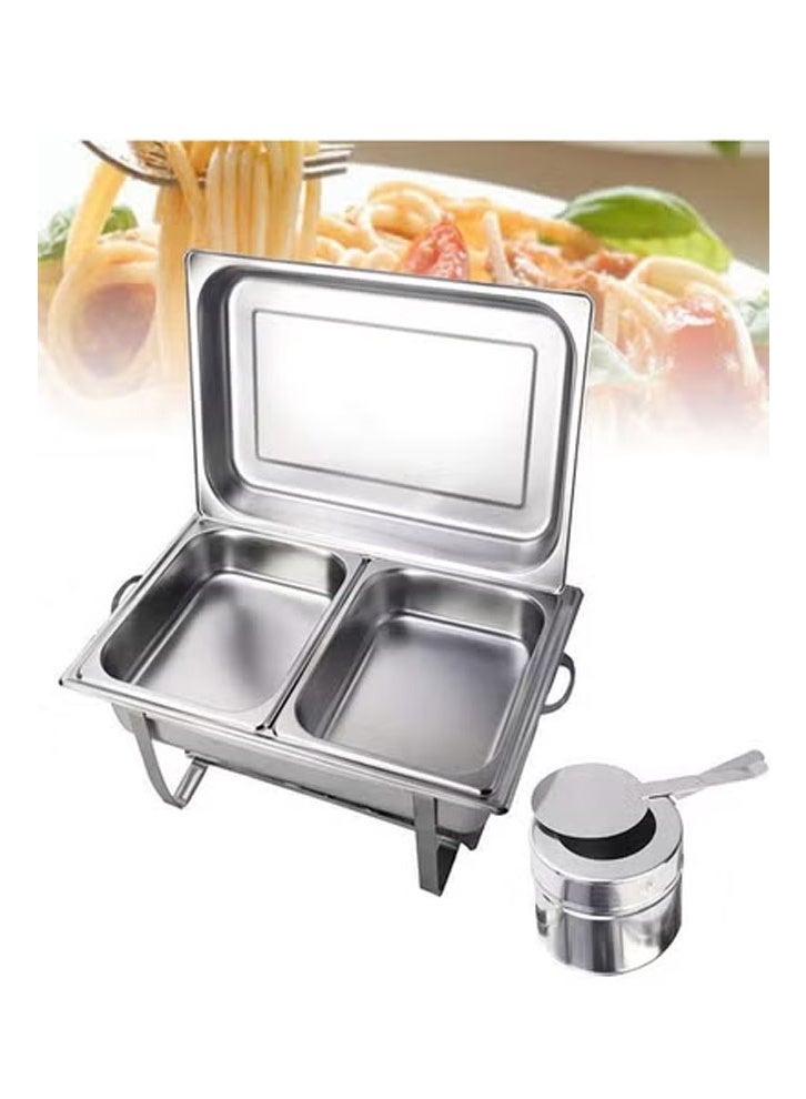 كيكي طبق الغضب من الفولاذ المقاوم للصدأ مع غطاء فضي 9 لتر - Image 1