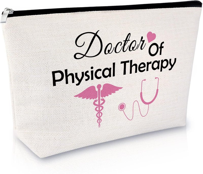 Doctor Of Physical Therapy Gift Makeup Bag Appreciation Gift for DPT Cosmetic Bag Doctor Student Graduation Gift Thank You Gift Ideas Birthday Retirement Mothers Day Gift Travel Cosmetic Pouch