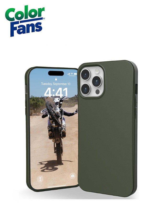 Color Fans Outback Biodegradable iPhone 15 Pro Max Case Eco-Friendly Rugged Ultra Slim Protective Cover Olive - Image 1