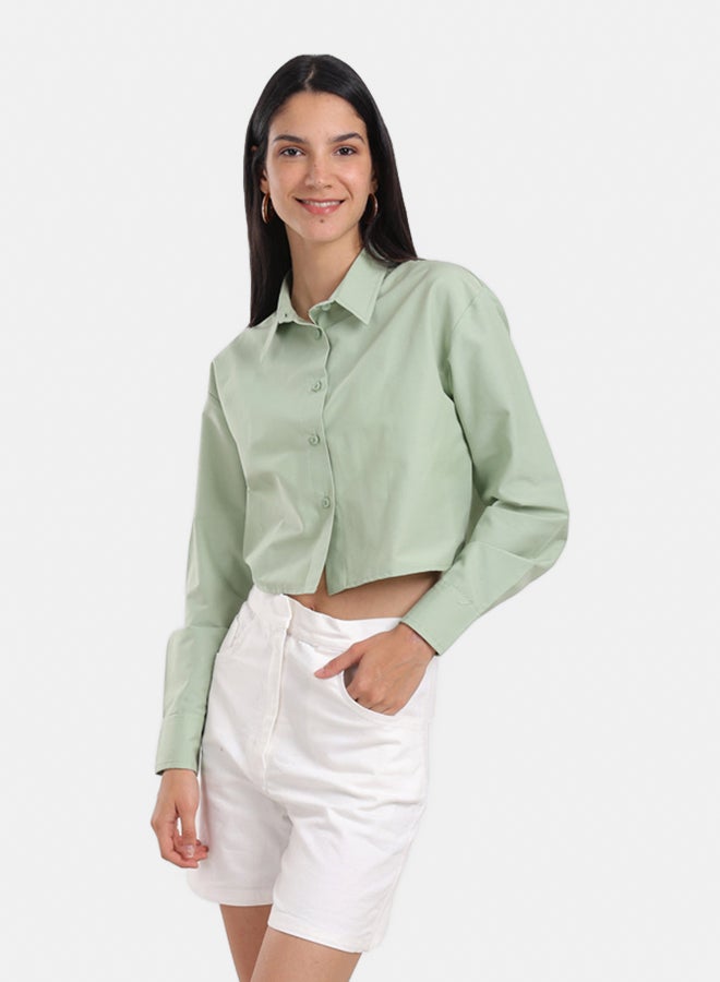 Carina Dropped Shoulder Cropped Shirt - Image 1