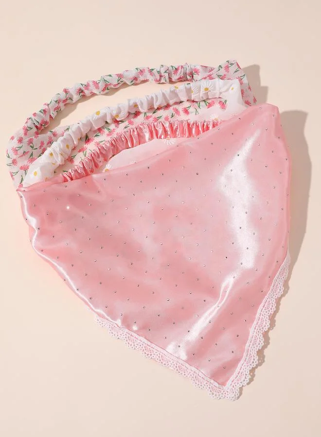 تايك تو طقم عصابات رأس باندانا أزهار 3 قطع