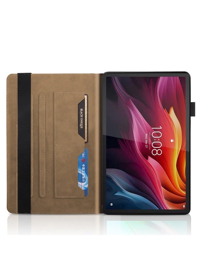For Small Pad 2024 Flat Panel Protective Case Lenovo Tab M9 Life Tree Embossed Card Holder Leather Case-Color:Red-Applicable Models:Lenovo M10 Plus 10.6inch 3rd Generation 2022/tb-125fu