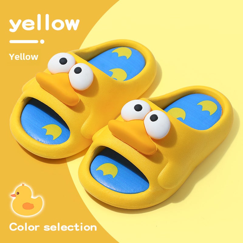 Kids Cartoon Slide Sandals Breathable Comfortable Yellow 
