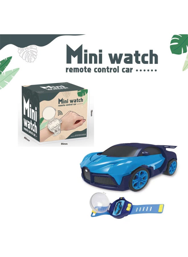 Internet Celebrity Watch Remote Control Car Electric Mini Bugatti Watch Special Alloy Mini Car Toy-Color:Alloy Bugatti [blue] [charging Version]]  - Image 1