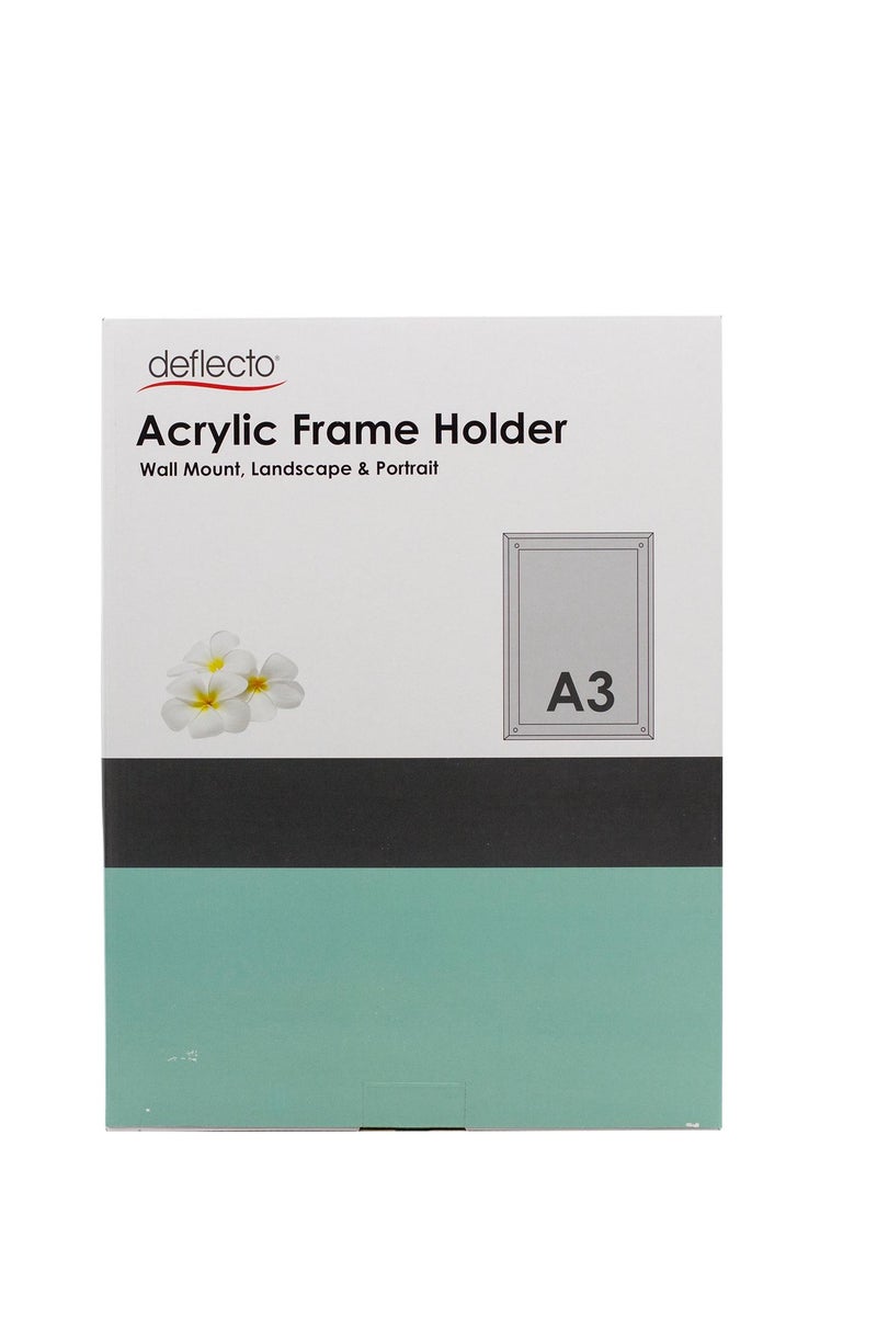 Deflecto Sign Holder A3Wall Mount Acrylic Clear - Image 1