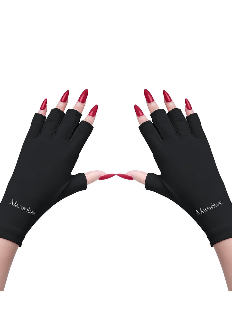 MelodySusie Women's UV Gloves for Gel Nail Lamp, Professional UPF50+ UV Protection Gloves for Manicures Summer Sun Protection Gloves  - Image 1