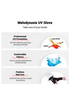 MelodySusie Women's UV Gloves for Gel Nail Lamp, Professional UPF50+ UV Protection Gloves for Manicures Summer Sun Protection Gloves  - Image 5