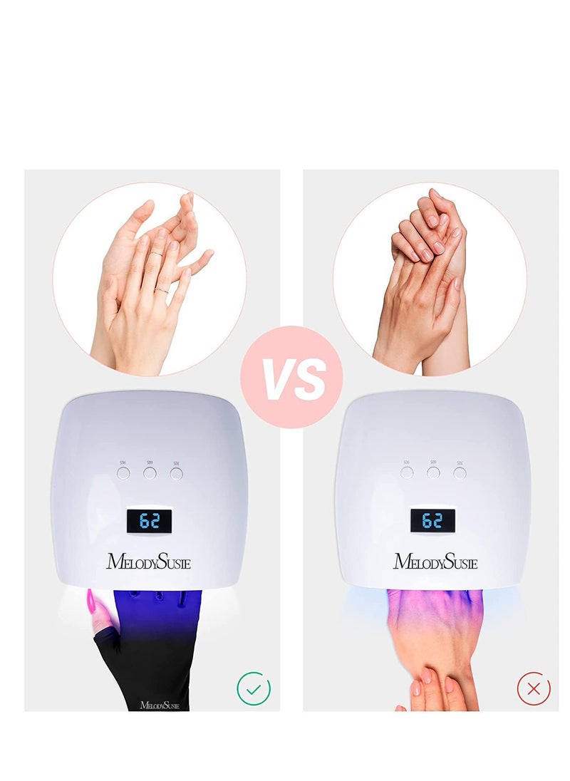 MelodySusie Women's UV Gloves for Gel Nail Lamp, Professional UPF50+ UV Protection Gloves for Manicures Summer Sun Protection Gloves  - Image 2