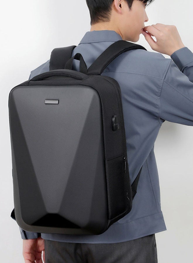 Hanayo حقيبة ظهر لحاسوب محمول 15.6 بوصة مع منفذ شحن USB وقفل TSA للرجال والنساء حقيبة مقاومة للماء لحمل الكتب حقيبة مدرسية للسفر والعمل (أسود) - Image 2