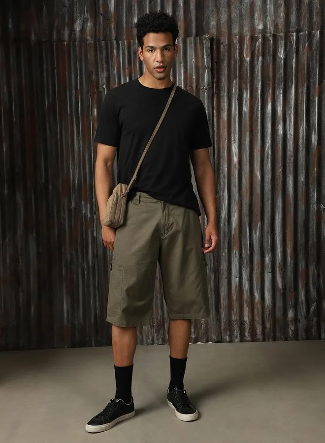 HIGH STAR Solid Shorts With Cargo Pockets by Styli