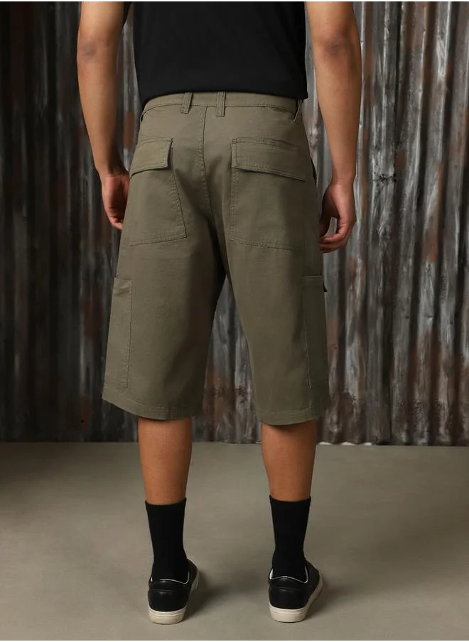 HIGH STAR Solid Shorts With Cargo Pockets