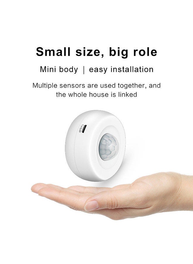 Generic - Smart PIR Motion Sensor, USB/ Battery Powered Ceiling / Wall WiFi Motion Detector with Illumination Detection Function for Home Office Mall - Image 1