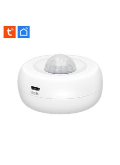 Smart PIR Motion Sensor, USB/ Battery Powered Ceiling / Wall WiFi Motion Detector with Illumination Detection Function for Home Office Mall