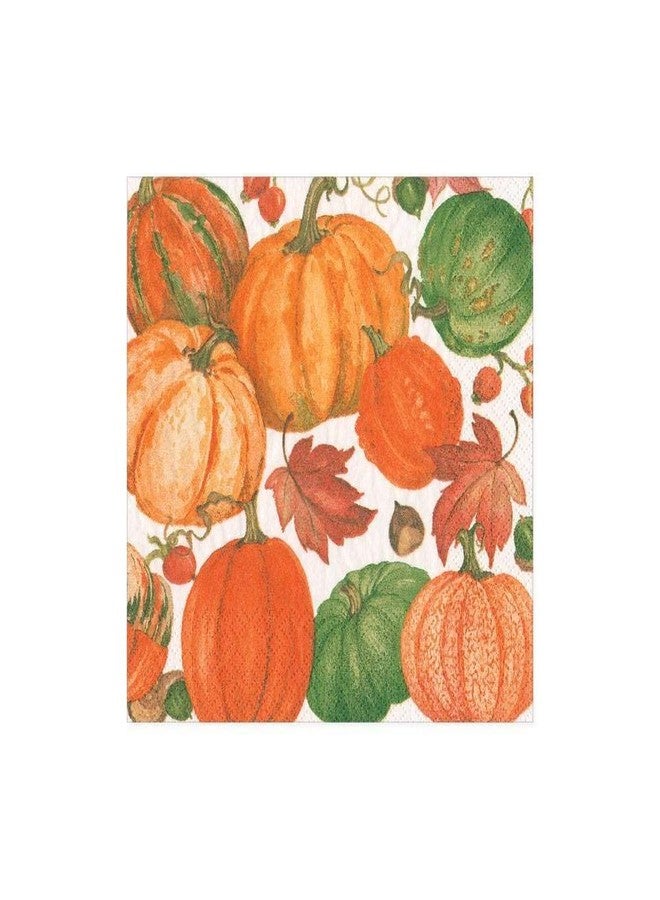 Caspari Pumpkin Field Boxed Paper Cocktail Napkins in White - 40 Per Box - Image 5