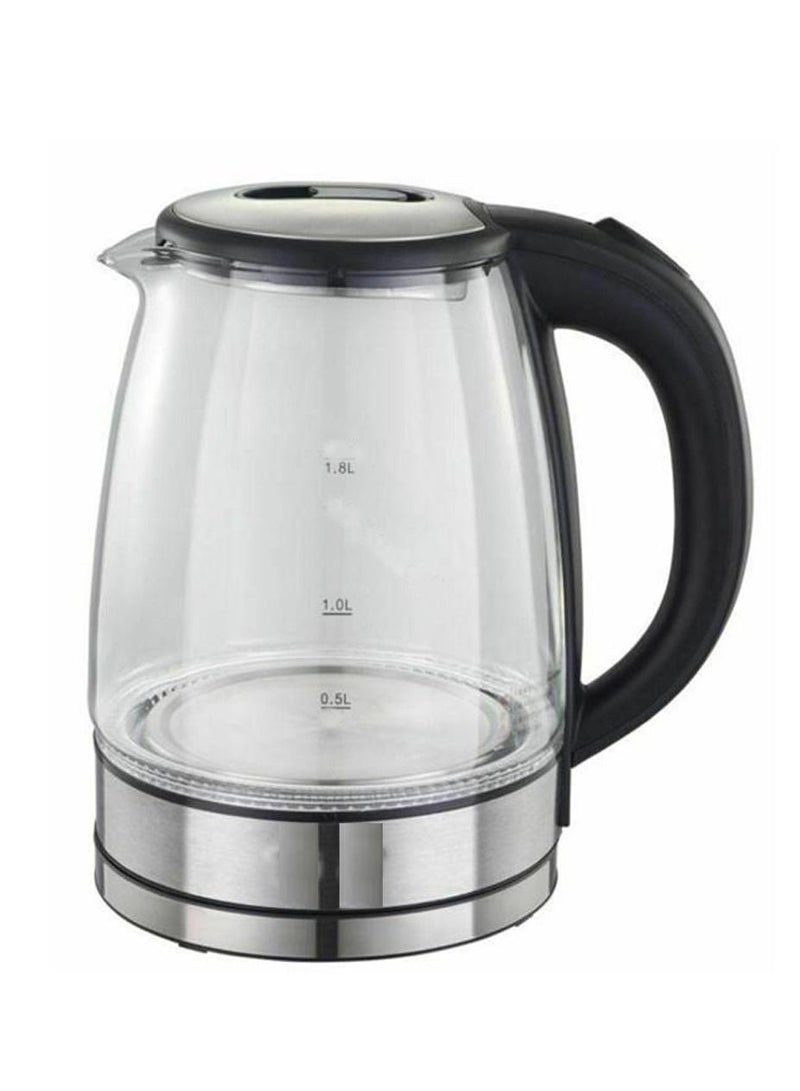 DubaiGallery Electric Steam Tube Tea Kettle Capacity 2 Liters Black/Silver Model 222