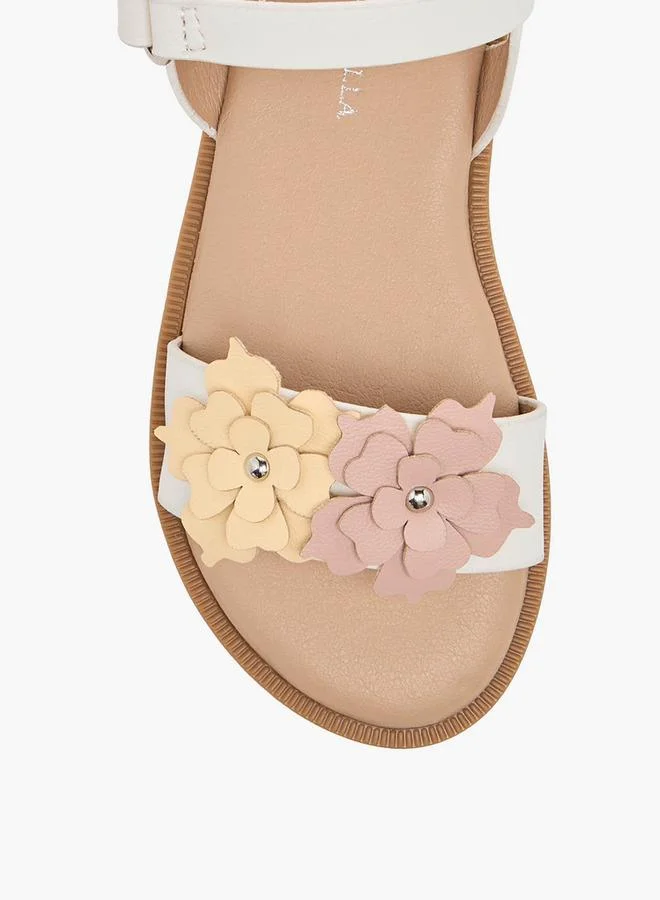 Flora Bella By Shoexpress WHITE Girls Hook & Loop Strap Sandals for Women | Best Price UAE
