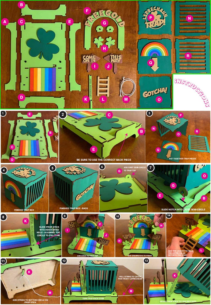 PPER-Jie Leprechaun Trap Kit for Kids Catch a Leprechaun Trap Supplies for St Patrick's Day - Image 3