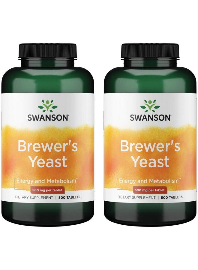 Swanson Brewer's Yeast - B Complex Vitamin Formula (500mg, 500 Tablets) (2 Pack)