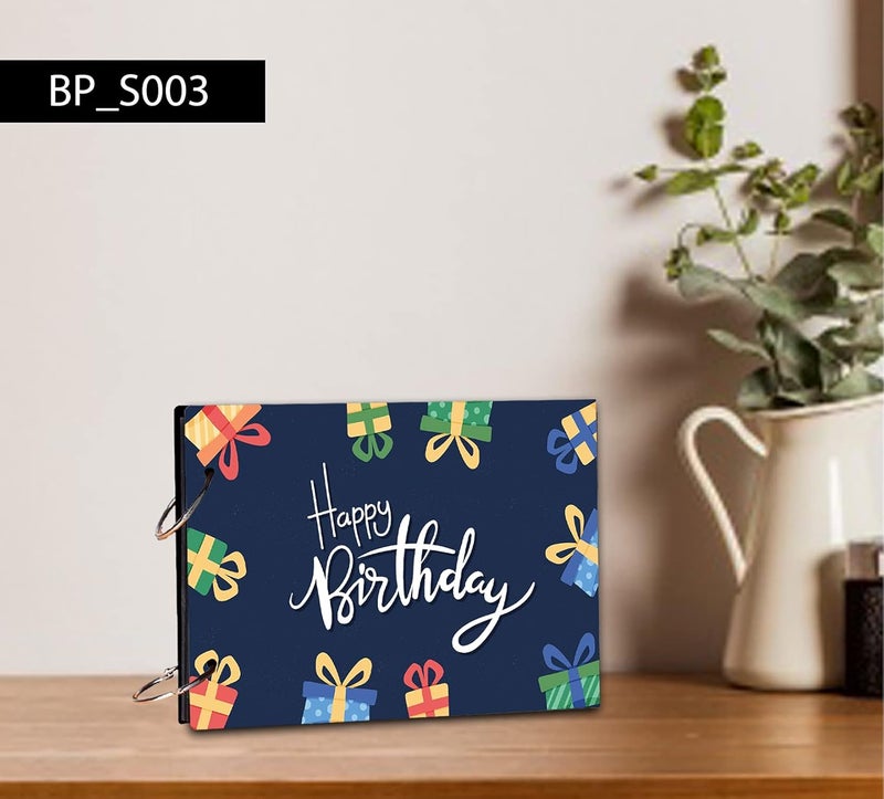 BP DESIGN SOLUTION Happy Birthday Gift Background Scrap Book Photo Album/Photo Dairy For Memories 20 Pages A4 Size (12x8.5) inch - Image 2