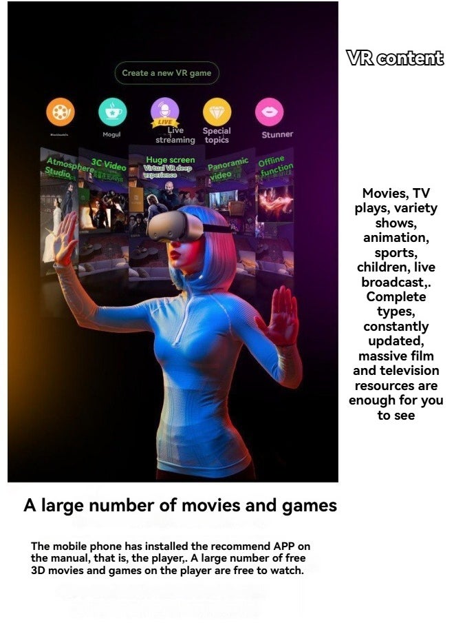 M MIAOYAN Mobile 3D movie 4K virtual reality somatosensory game console head-mounted VR glasses  - Image 5
