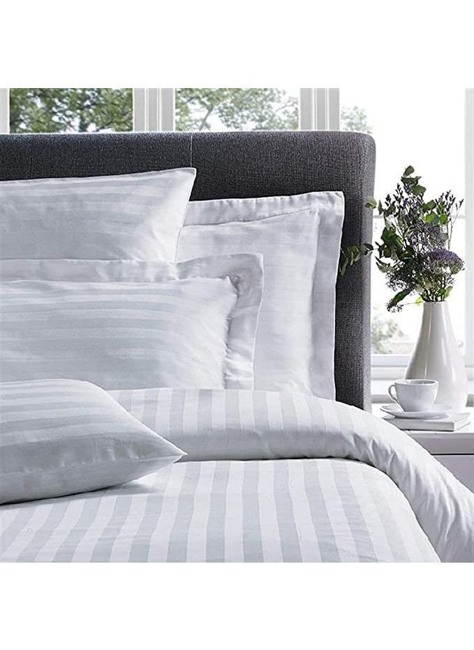 WINSTON HOME WINSTON HOME Classic All Season 5 Star Hotel Single DuvetAc Comforter with Cotton White Stripes Duvet Cover 60 X 90  - Image 2