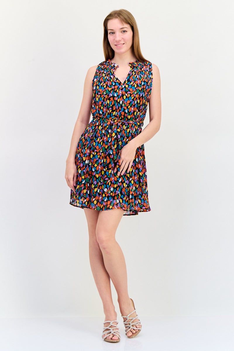 SALSA Women Allover Print Mini Dress, Multicolor - Image 4