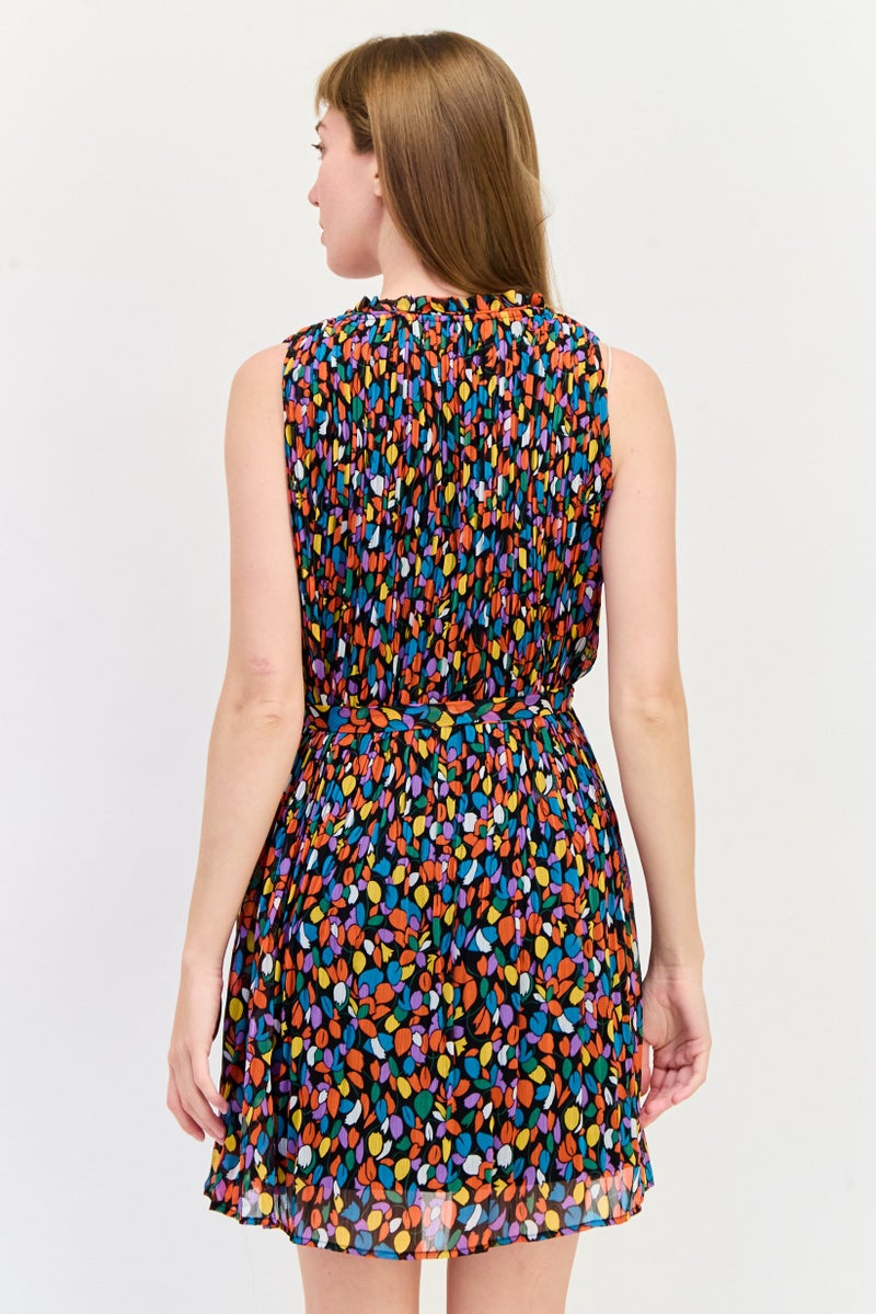 SALSA Women Allover Print Mini Dress, Multicolor - Image 3